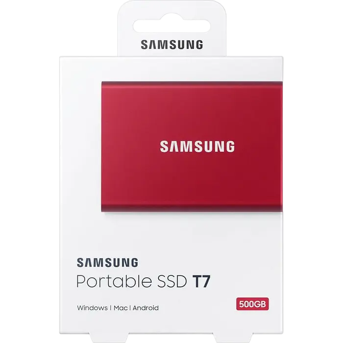 Внешний портативный SSD накопитель Samsung T7 500 ГБ Красный