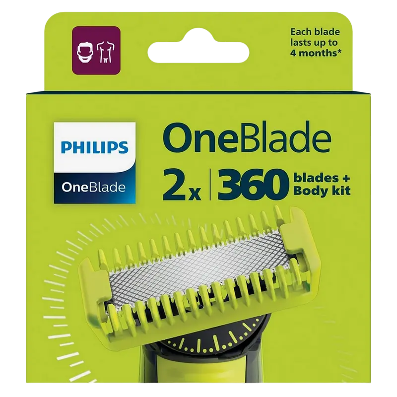 Сменное лезвие для электробритвы Philips OneBlade Черный | Желтый