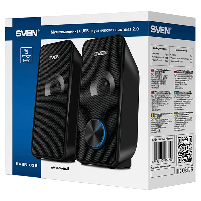 Компьютерные колонки SVEN 335 Черный
