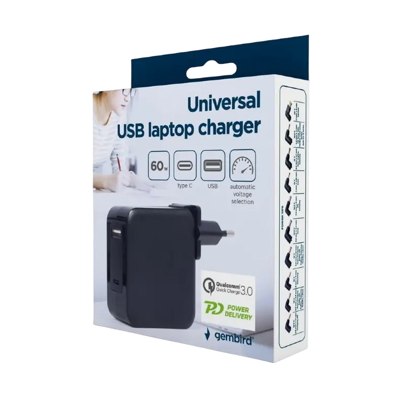 Универсальный адаптер питания Gembird NPA-PD60-01 Черный