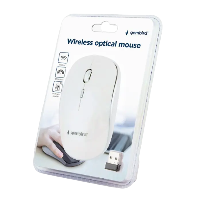 Беcпроводная мышь Gembird MUSW-4B-01-W Беспроводное Белый