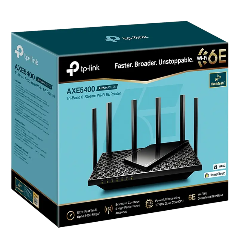 Беспроводной маршрутизатор TP-LINK Archer AXE75 Черный