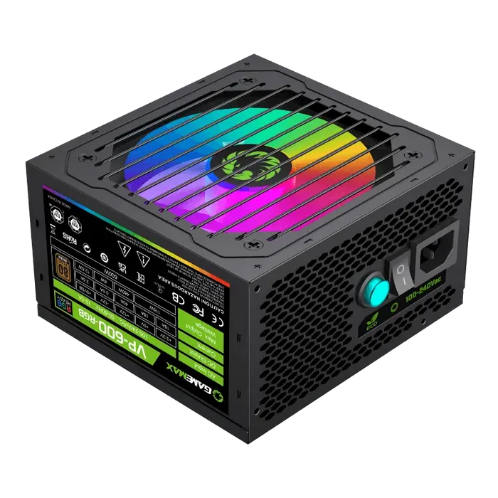 Tip Блок питания для компьютеров Gamemax VP-600-RGB ATX Черный
