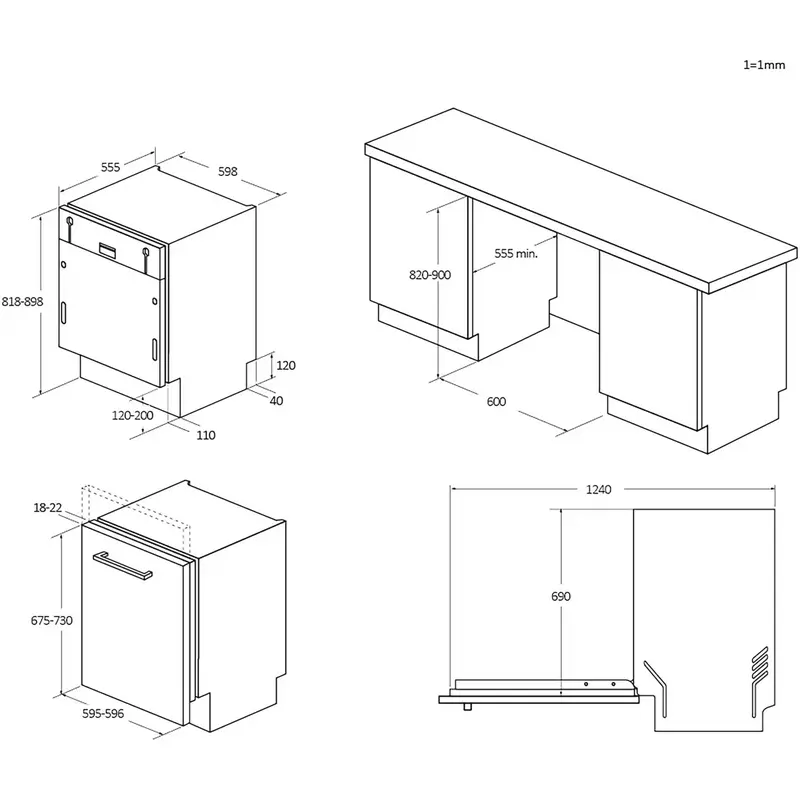 Mașină de spălat vase Candy CI 4C4F1A Alb