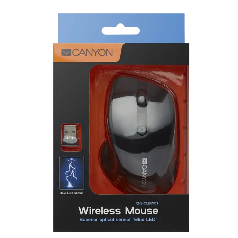 Беcпроводная мышь Canyon MW-01 Беспроводное Чёрный