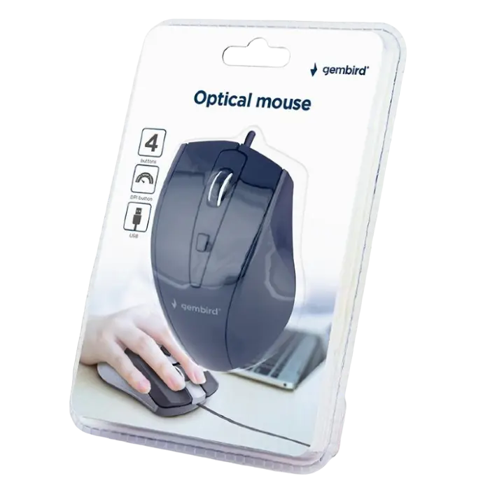 Мышь Gembird MUS-4B-02 Проводное Чёрный