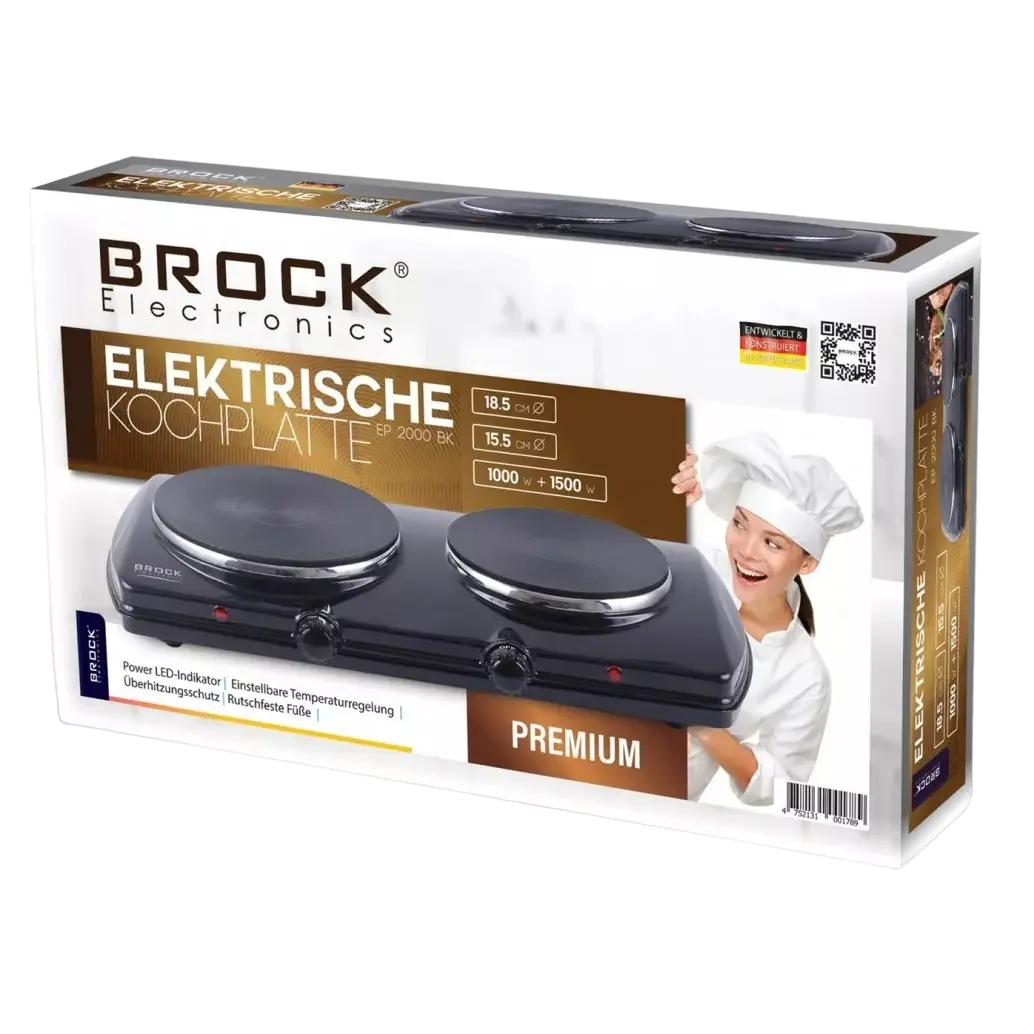 Электрическая настольная плита BROCK EP2000BK Черный