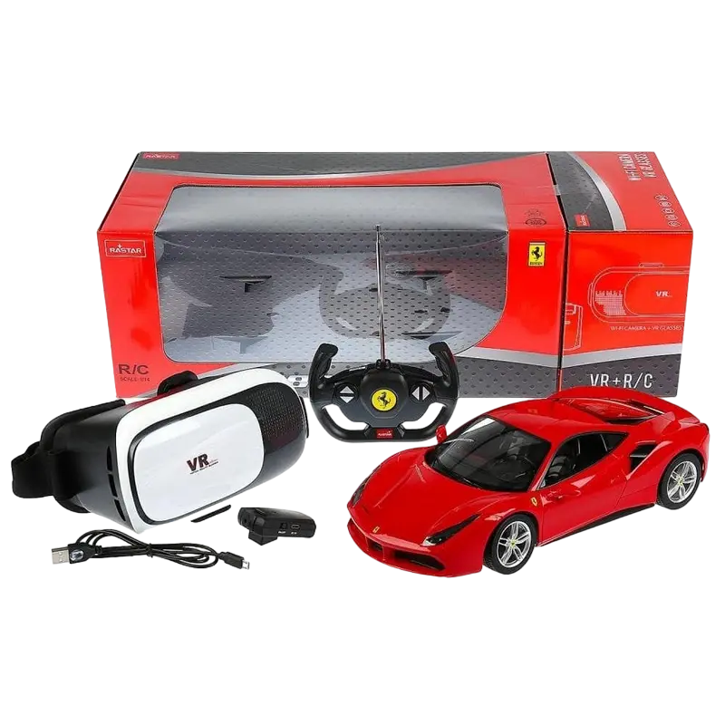 Радиоуправляемая игрушка Rastar Ferrari 488 GTB & VR Glasses Красный