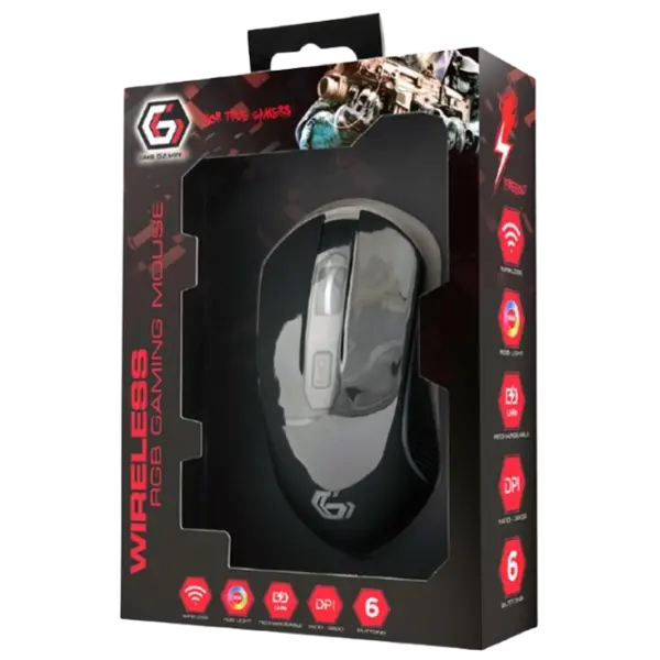 Игровая мышь Gembird MUSGW-6BL-02 Беспроводное Чёрный