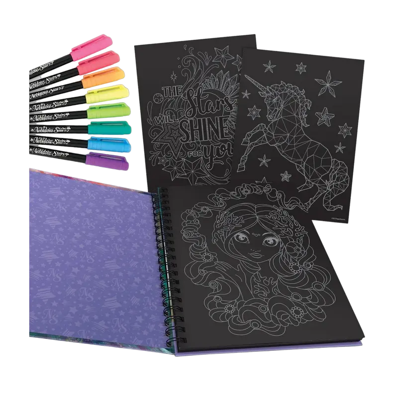 Nebulous Stars Black Pages Coloring Book
