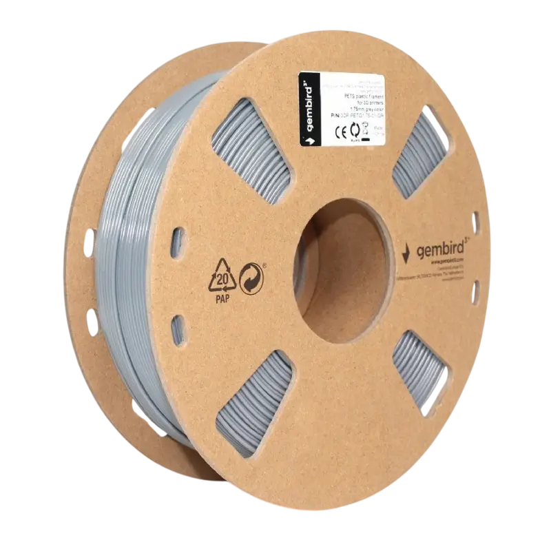 Нить для 3D-принтера Gembird 3DP-PETG1.75-01-GR Серый