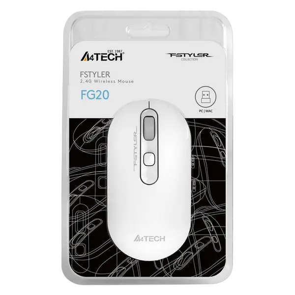 Беcпроводная мышь A4Tech FG21 Беспроводное Белый