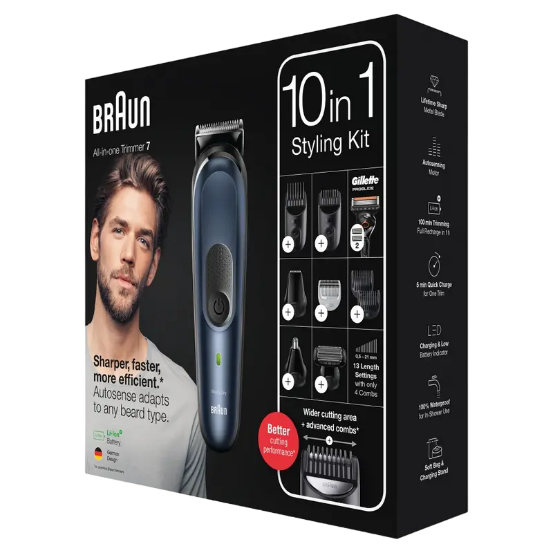Мужской Триммер Braun MGK7330 10in1 Черный | Синий