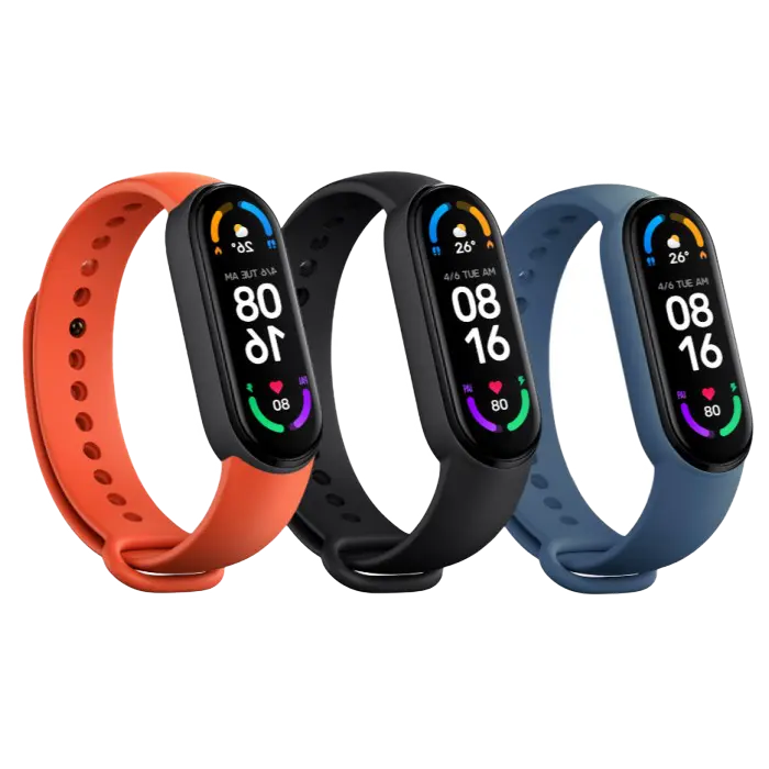 Ремешок для часов Xiaomi MiBand 6 Черный/Оранжевый/Синий