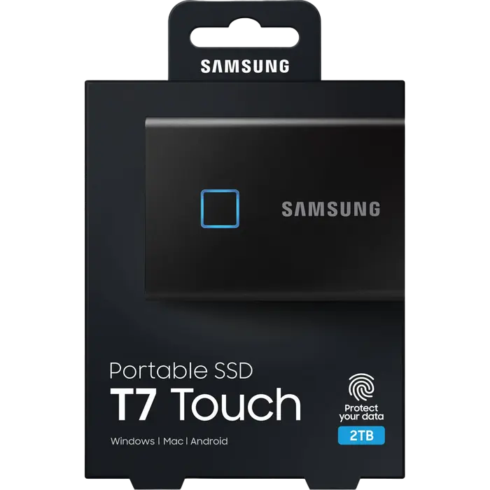 Внешний портативный SSD накопитель Samsung T7 Touch 2 ТБ Чёрный
