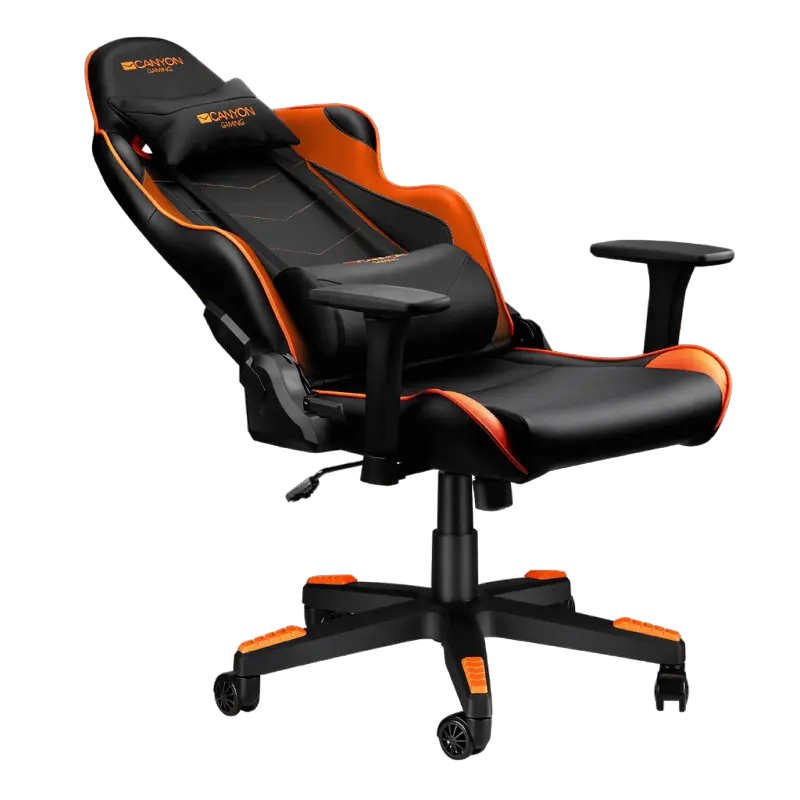 Scaun Gaming Canyon Deimos PU Piele Negru/Portocaliu