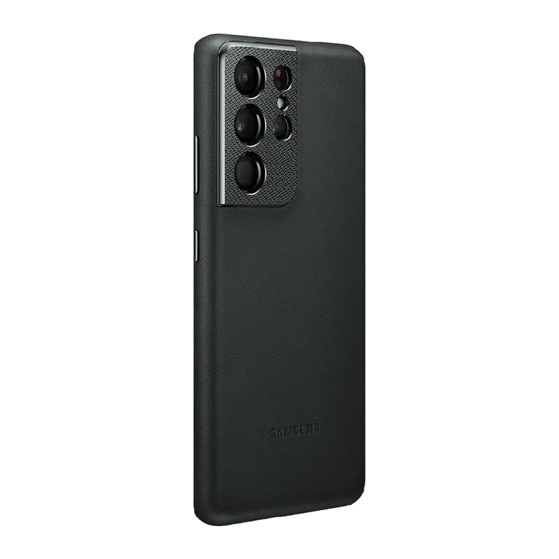 Чехол Samsung Galaxy S21+ Leather Cover Кожаный чехол Чёрный