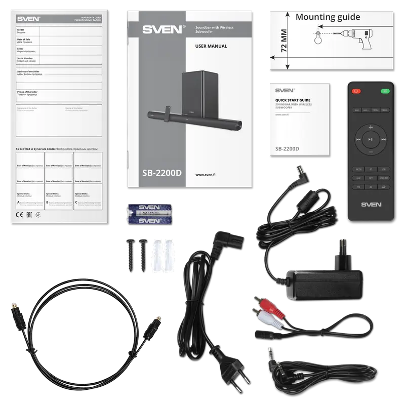 Саундбар SVEN SB-2200D Черный
