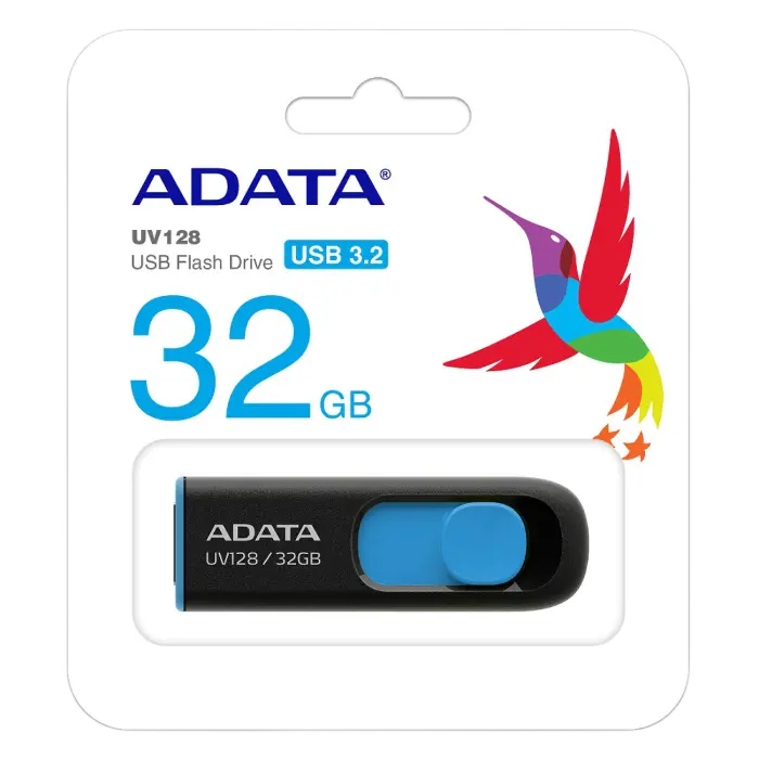 USB Flash накопитель ADATA UV128 32ГБ Черный/Синий