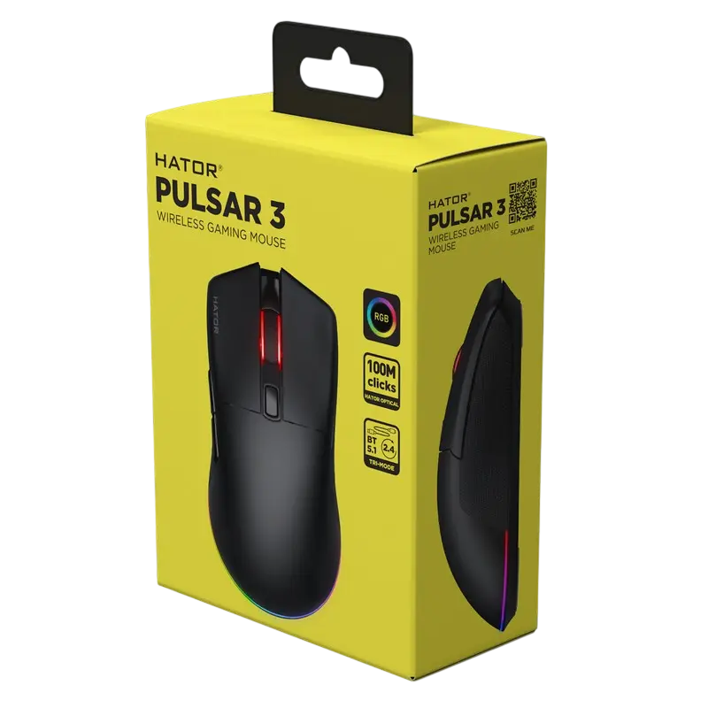 Игровая мышь HATOR Pulsar 3 Проводное,Беспроводное Чёрный