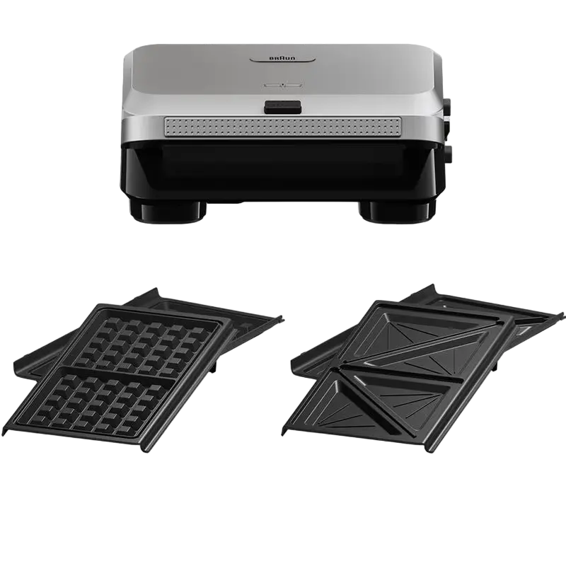 Сэндвичница-Мультипекарь Braun SnackMaker 5 Чёрный | Серебристый