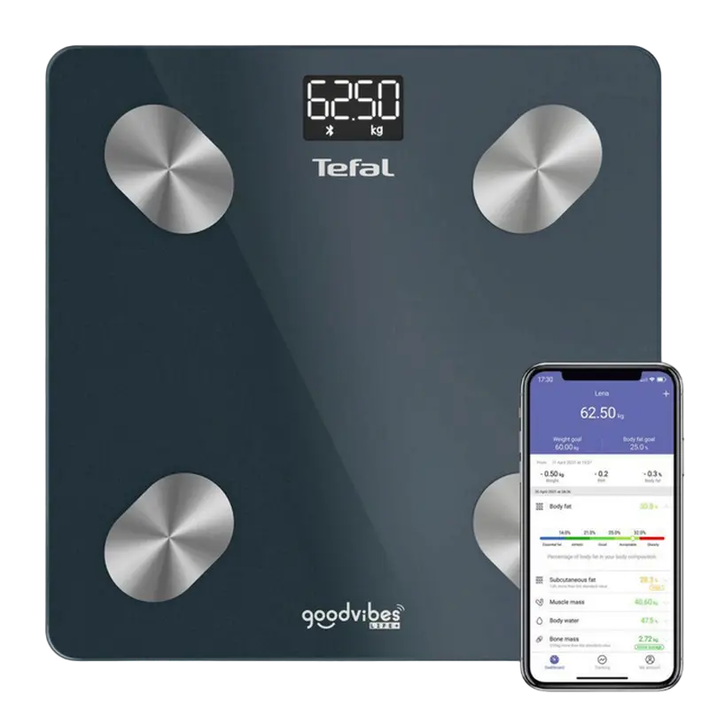 Электронные напольные весы Tefal Goodvibes Life+ BM9620S1 Черный