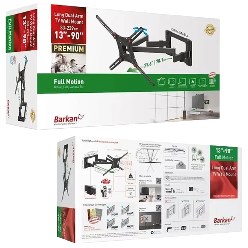 Кронштейн для телевизора BARKAN BM466XP Черный