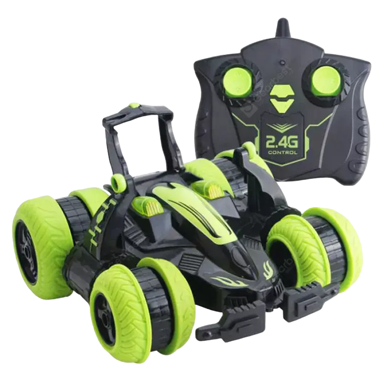 Jucărie cu telecomandă SY Stunt Tumbling Wheel Car Verde