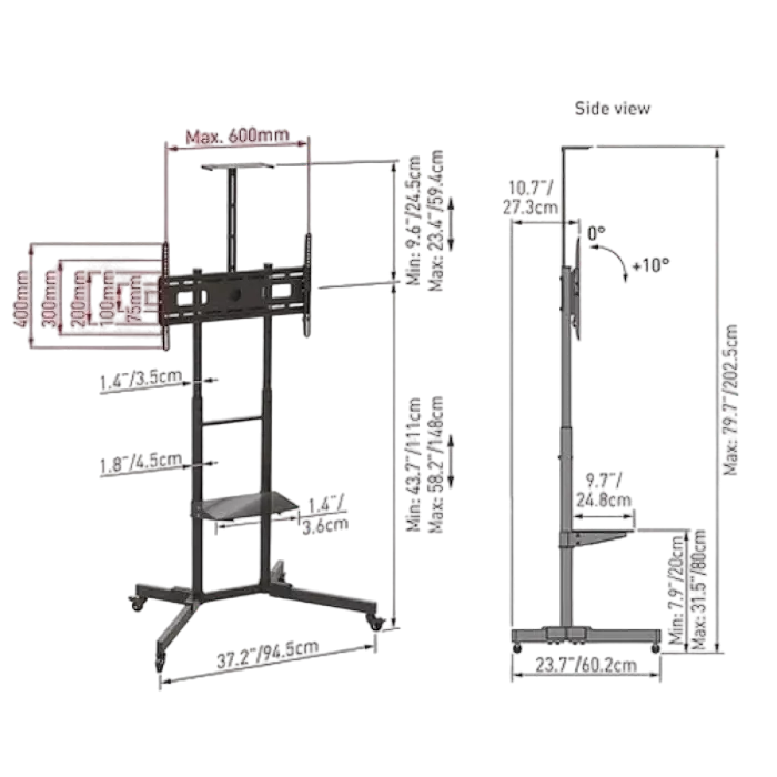 Кронштейн для телевизора BARKAN SW452 Черный