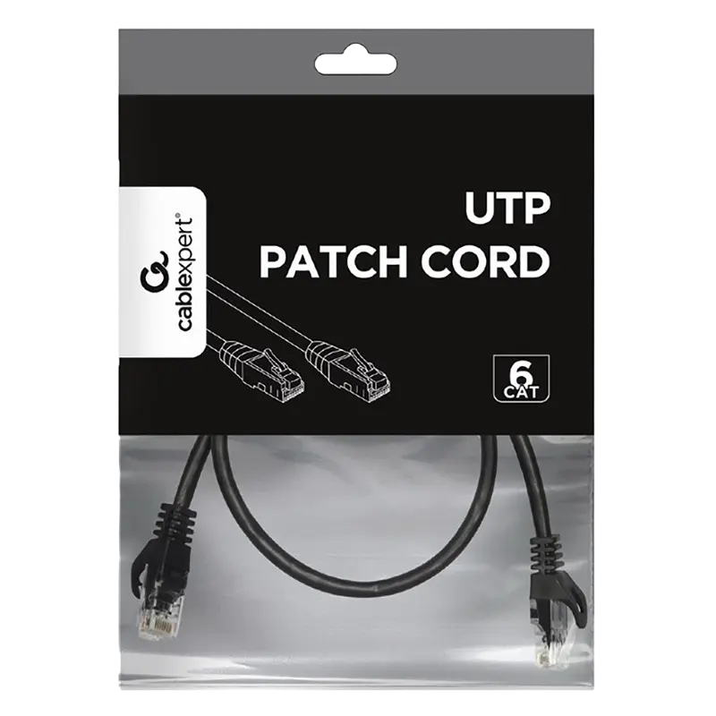 Патч-корд Cablexpert PP6U-0.25M/BK Черный