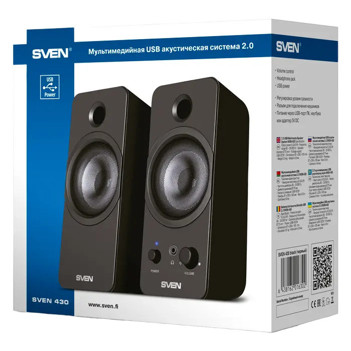 Компьютерные колонки SVEN 430 Черный