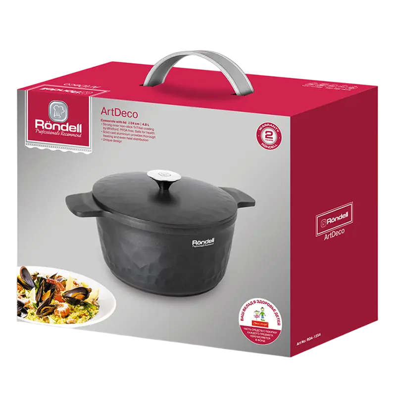 Кастрюля Rondell ArtDeco ArtDeco Чёрный