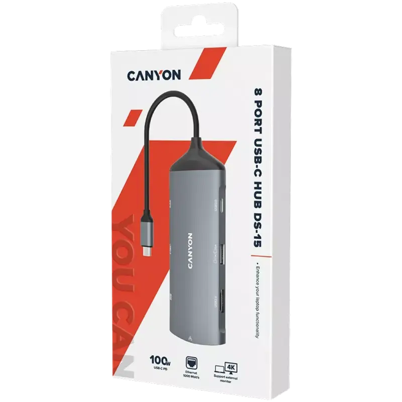 USB-концентратор Canyon DS-15 Серый