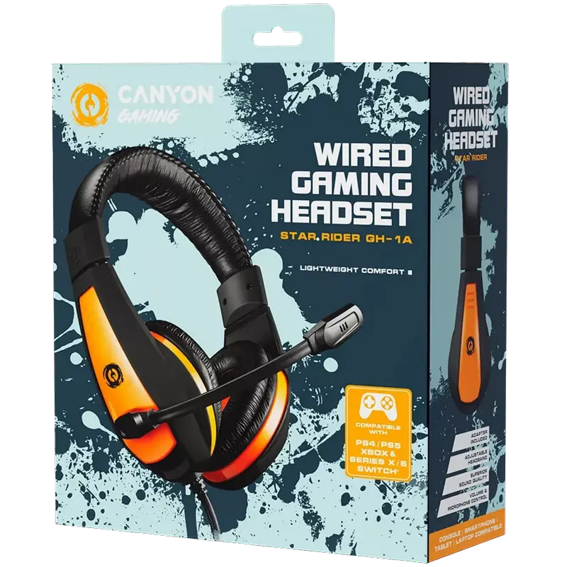 Наушники Canyon Star Raider Черный/Оранжевый