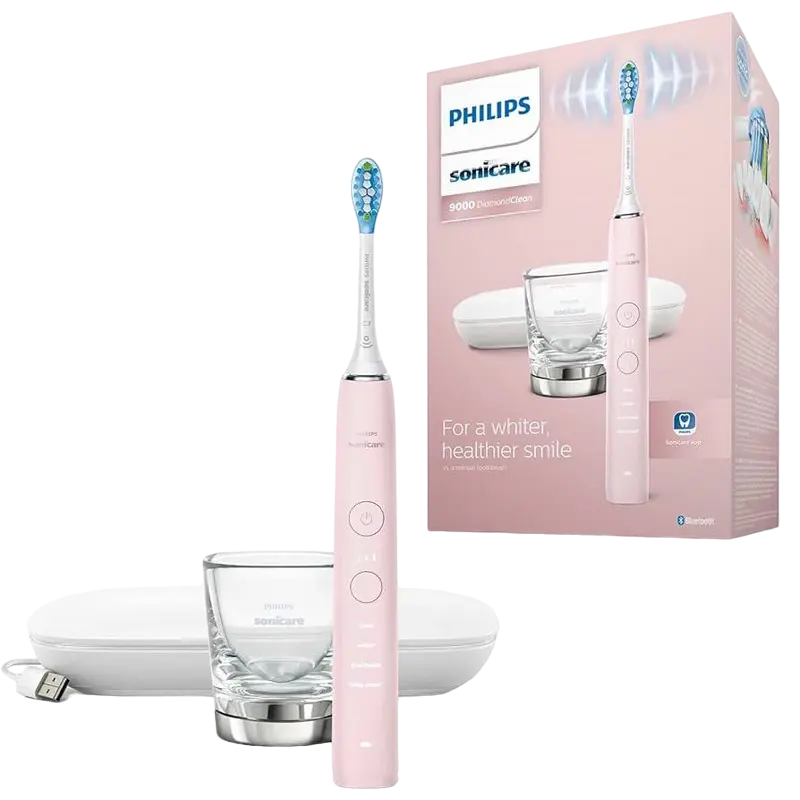 Электрическая звуковая зубная щетка Для взрослых Philips Sonicare DiamondClean 9000 Розовый