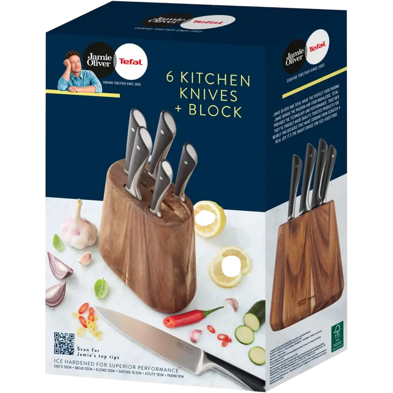 Set de Cuțite Tefal K267S656 Jamie Oliver Negru