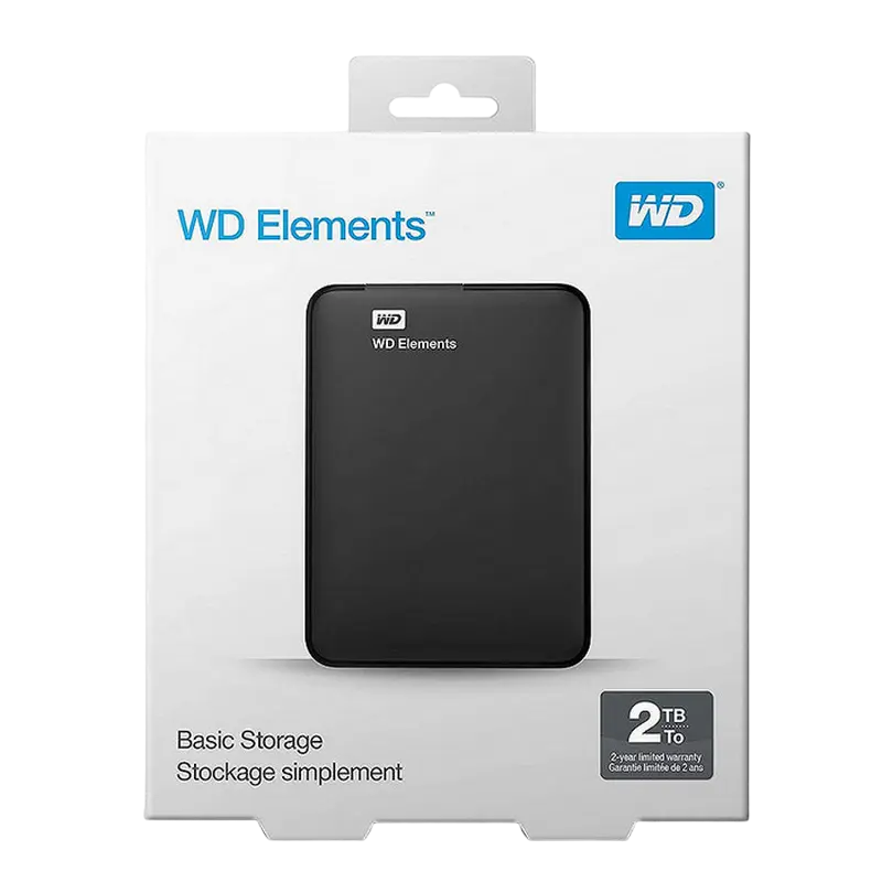 Внешний портативный жесткий диск Western Digital WD Elements 2 ТБ Чёрный