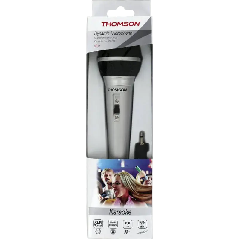 Караоке микрофон Thomson M151 Проводной аналоговый,Беспроводной Серебристый