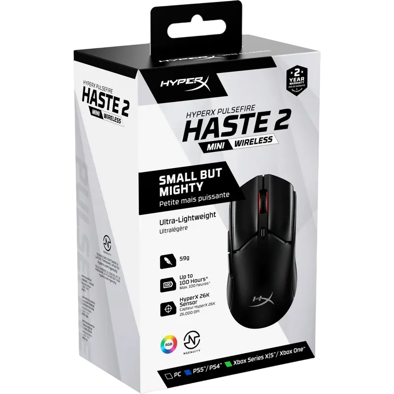 Gaming Mouse HyperX Pulsefire Haste 2 mini Fără fir,Cu fir Negru