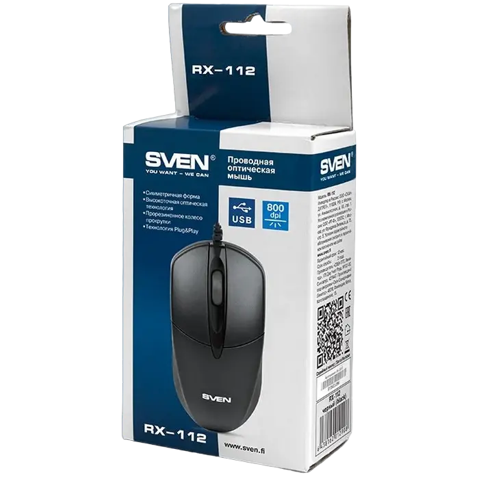 Мышь SVEN RX-112 Проводное Чёрный