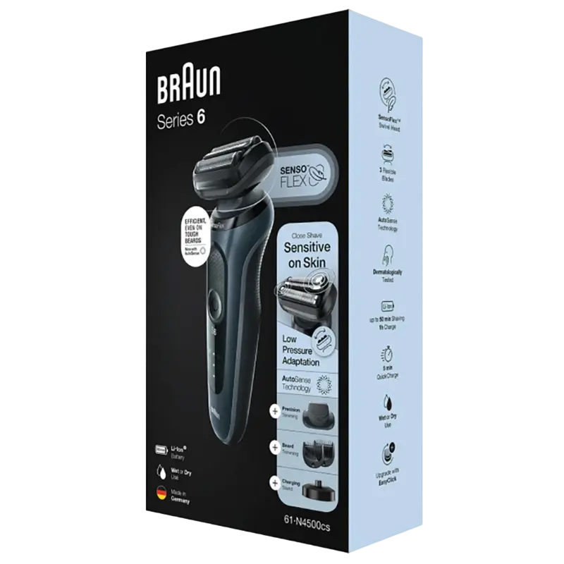 Электробритва мужская Braun Series 6 61-N4500cs Wet & Dry Grey