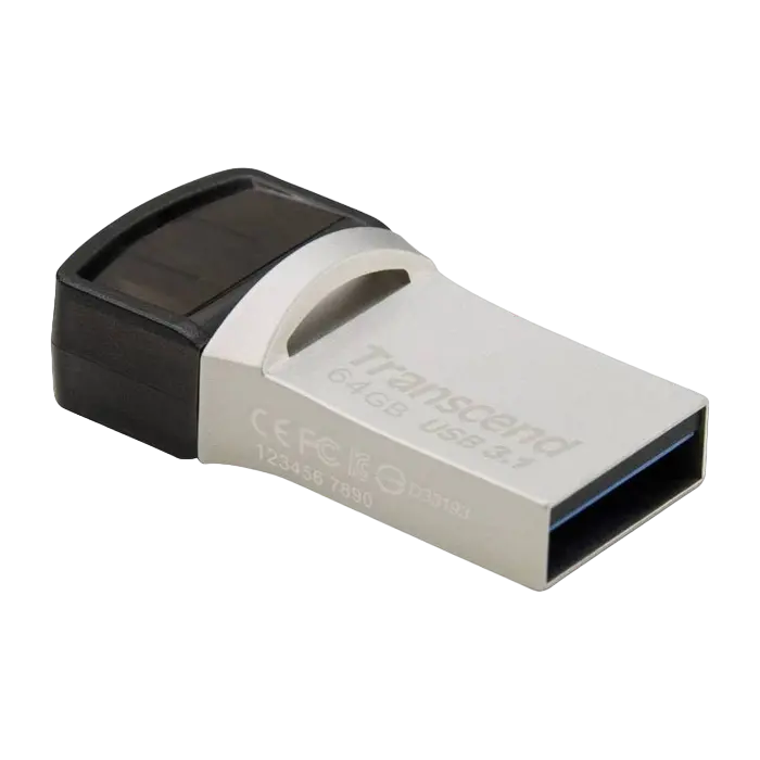 USB Flash накопитель Transcend JetFlash 890 64ГБ Серебристый