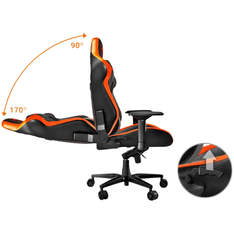 Игровое кресло Cougar Armor Titan ПВХ Кожа Черный/Оранжевый