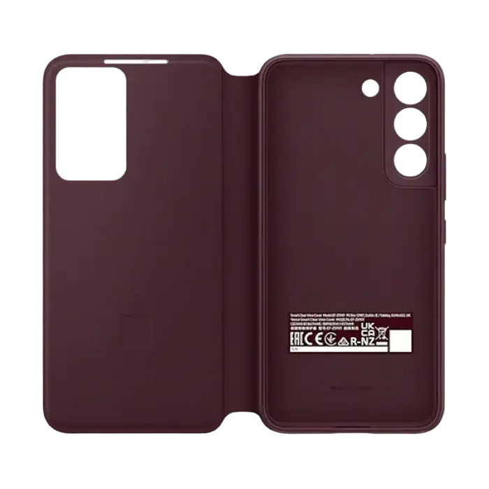 Чехол книжка Samsung Galaxy S22 Smart Clear View Cover Бордовый