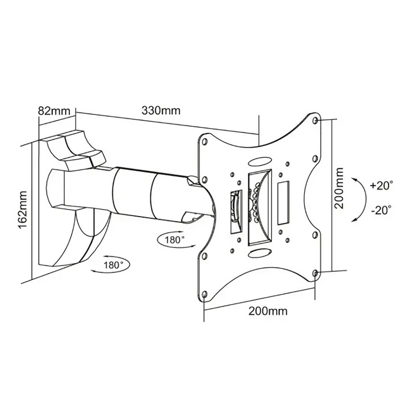 Кронштейн для телевизора Reflecta Flexo 40-200B Черный