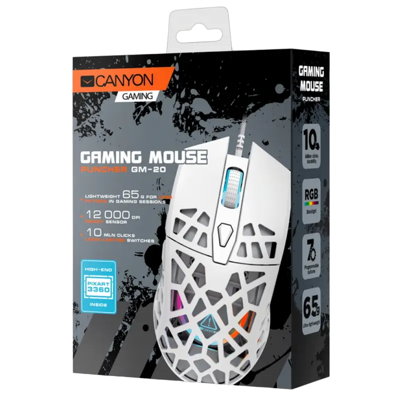 Игровая мышь Canyon Puncher Проводное Белый