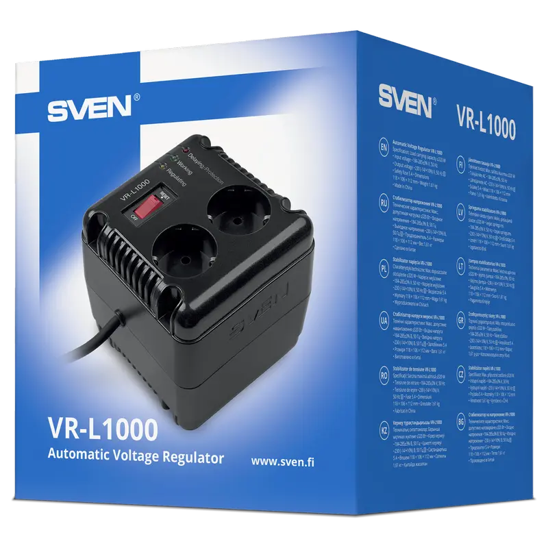 Стабилизатор напряжения SVEN VR-L1000 Черный