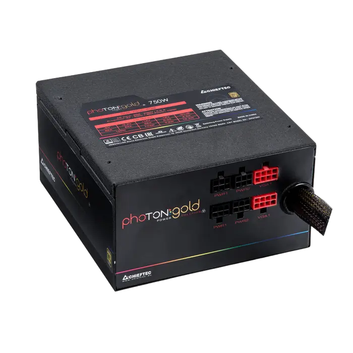 Tip Блок питания для компьютеров Chieftec GDP-750C-RGB Photon Gold Series ATX Черный