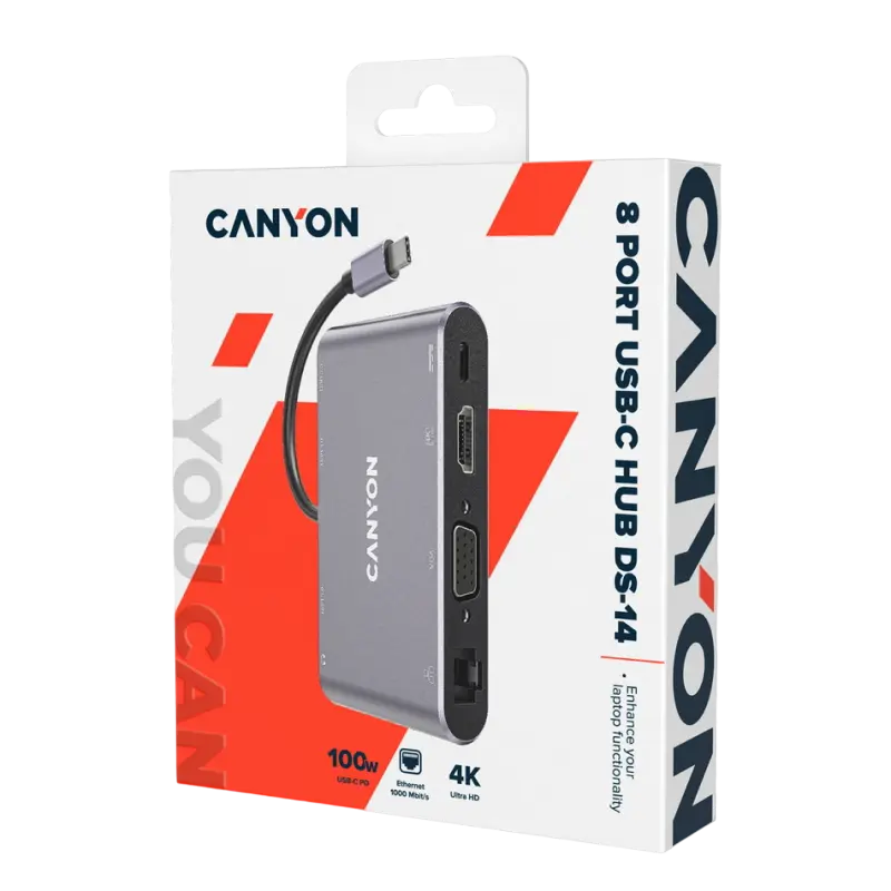 USB-концентратор Canyon DS-14 Серый