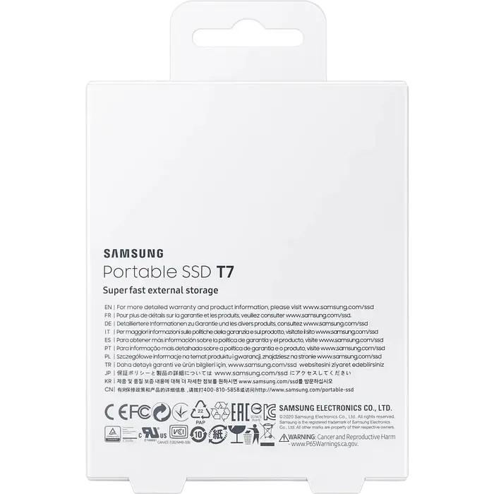 Внешний портативный SSD накопитель Samsung T7 1 ТБ Grey